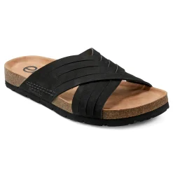 Earth Shoes Atlas Square Toe Slip-on Strappy Casual Sandals Black