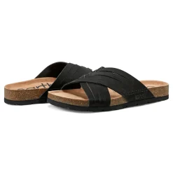 Earth Shoes Atlas Square Toe Slip-on Strappy Casual Sandals Black