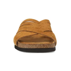 Clearance Earth Shoes Atlas Square Toe Slip-on Strappy Casual Sandals Brown