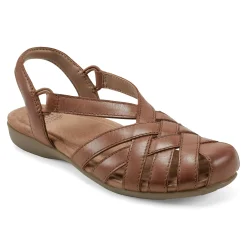 Hot Earth Shoes Berri Woven Casual Round Toe Slip-on Sandals Light Brown
