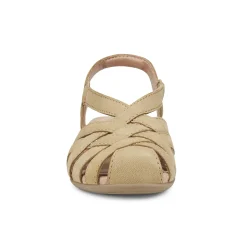 Outlet Earth Shoes Berri Woven Casual Round Toe Slip-on Sandals Light Green