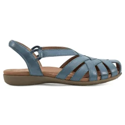 Hot Earth Shoes Berri Woven Casual Round Toe Slip-on Sandals Medium Blue