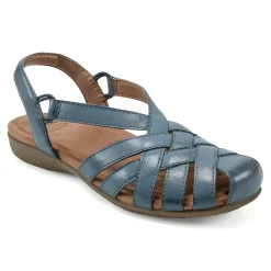 Hot Earth Shoes Berri Woven Casual Round Toe Slip-on Sandals Medium Blue