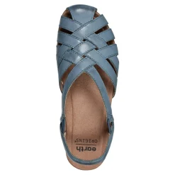 Hot Earth Shoes Berri Woven Casual Round Toe Slip-on Sandals Medium Blue