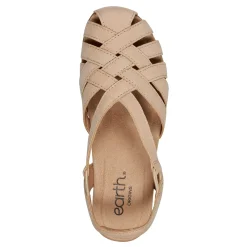 Discount Earth Shoes Berri Woven Casual Round Toe Slip-on Sandals Light Natural