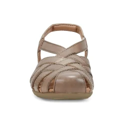 Sale Earth Shoes Berri Woven Casual Round Toe Slip-on Sandals Taupe