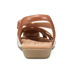 Discount Earth Shoes Berri Woven Casual Round Toe Slip-on Sandals Medium Brown