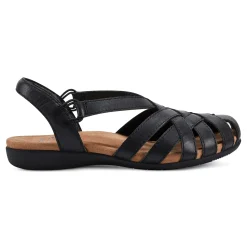 Sale Earth Shoes Berri Woven Casual Round Toe Slip-on Sandals Black