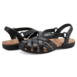 Sale Earth Shoes Berri Woven Casual Round Toe Slip-on Sandals Black