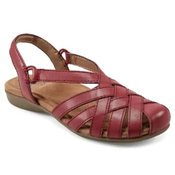 Online Earth Shoes Berri Woven Casual Round Toe Slip-on Sandals Medium Red