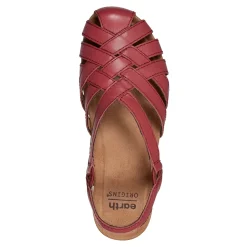 Online Earth Shoes Berri Woven Casual Round Toe Slip-on Sandals Medium Red