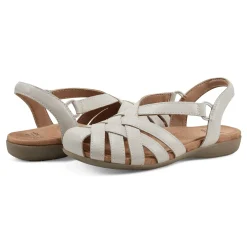 Discount Earth Shoes Berri Woven Casual Round Toe Slip-on Sandals Light Natural