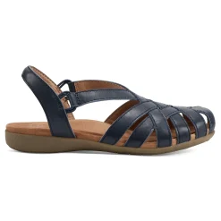 Earth Shoes Berri Woven Casual Round Toe Slip-on Sandals Medium Blue