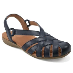 Earth Shoes Berri Woven Casual Round Toe Slip-on Sandals Medium Blue