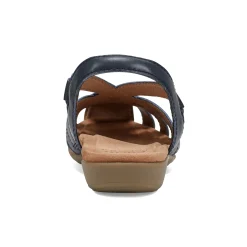 Earth Shoes Berri Woven Casual Round Toe Slip-on Sandals Medium Blue