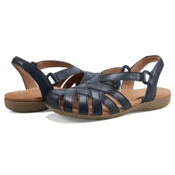 Earth Shoes Berri Woven Casual Round Toe Slip-on Sandals Medium Blue