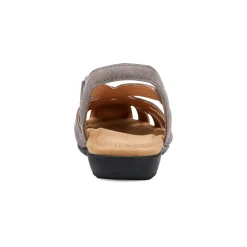 Outlet Earth Shoes Berri Woven Casual Round Toe Slip-on Sandals Dark Gray
