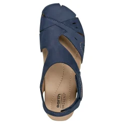 Earth Shoes Birdine Casual Round Toe Slip-on Sandals Dark Blue