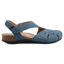 Sale Earth Shoes Birdine Casual Round Toe Slip-on Sandals Medium Blue