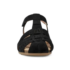 Discount Earth Shoes Birdy Casual Round Toe Slip-On Sandals Black