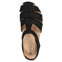 Discount Earth Shoes Birdy Casual Round Toe Slip-On Sandals Black