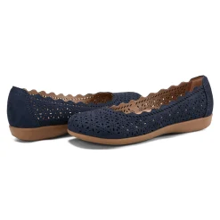 Online Earth Shoes Bria Round Toe Casual Slip-on Ballet Flats Dark Blue