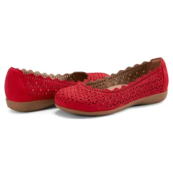 Online Earth Shoes Bria Round Toe Casual Slip-on Ballet Flats Medium Red