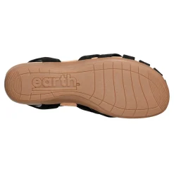 Sale Earth Shoes Briel Round Toe Casual Slingback Flat Sandals Black