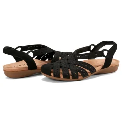 Sale Earth Shoes Briel Round Toe Casual Slingback Flat Sandals Black