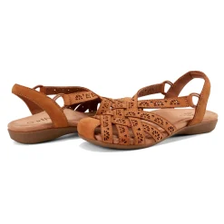 Online Earth Shoes Briel Round Toe Casual Slingback Flat Sandals Medium Natural