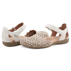 Clearance Earth Shoes Bronnie Casual Slip-On Perforated Sandals Light Natural