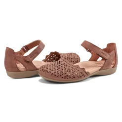 Discount Earth Shoes Bronnie Casual Slip-On Perforated Sandals Dark Brown