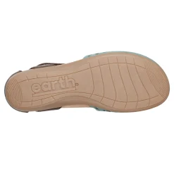 Sale Earth Shoes Bronnie Casual Slip-On Perforated Sandals Green/Brown