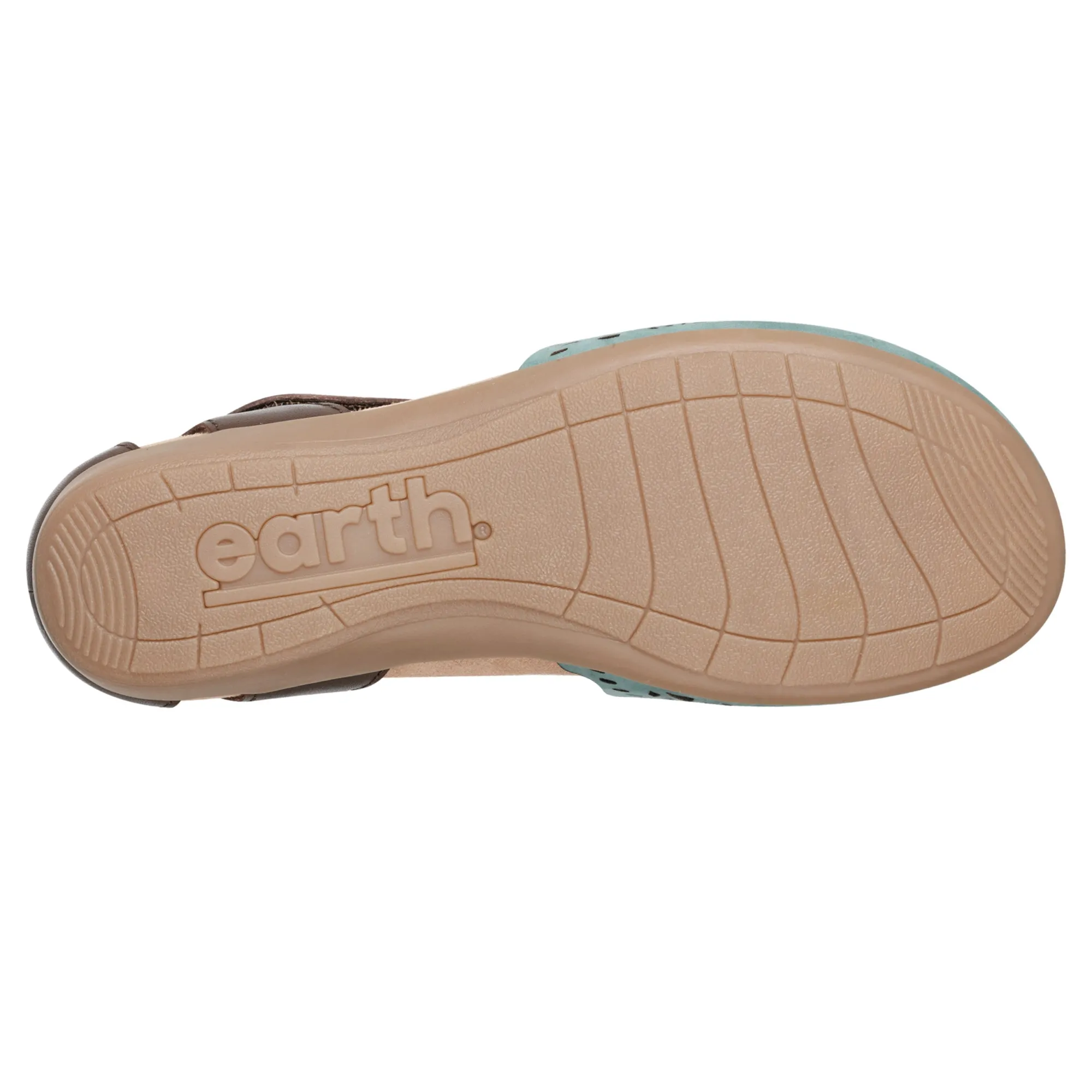 Sale Earth Shoes Bronnie Casual Slip-On Perforated Sandals Green/Brown