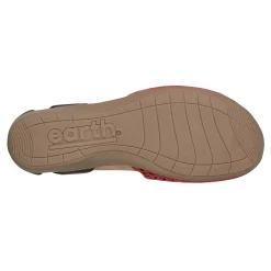 Hot Earth Shoes Bronnie Casual Slip-On Perforated Sandals Medium Red