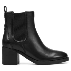 Discount Earth Shoes Cassi Ankle Booties Black Leather/Elastic
