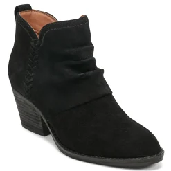 Outlet Earth Shoes Chandy Ruched Booties Black Suede