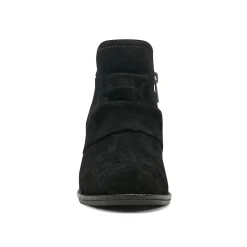 Outlet Earth Shoes Chandy Ruched Booties Black Suede