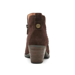 Earth Shoes Chandy Ruched Booties Dark Brown Suede