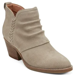 Discount Earth Shoes Chandy Ruched Booties Taupe Suede