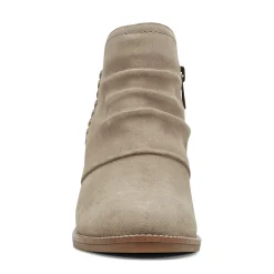 Discount Earth Shoes Chandy Ruched Booties Taupe Suede