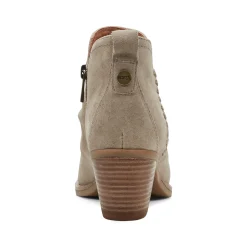 Discount Earth Shoes Chandy Ruched Booties Taupe Suede