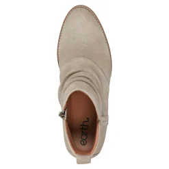 Discount Earth Shoes Chandy Ruched Booties Taupe Suede