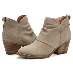 Discount Earth Shoes Chandy Ruched Booties Taupe Suede