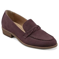 Earth Shoes Edie Stacked Heel Casual Slip-on Loafers Dark Red