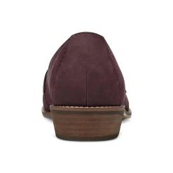 Earth Shoes Edie Stacked Heel Casual Slip-on Loafers Dark Red
