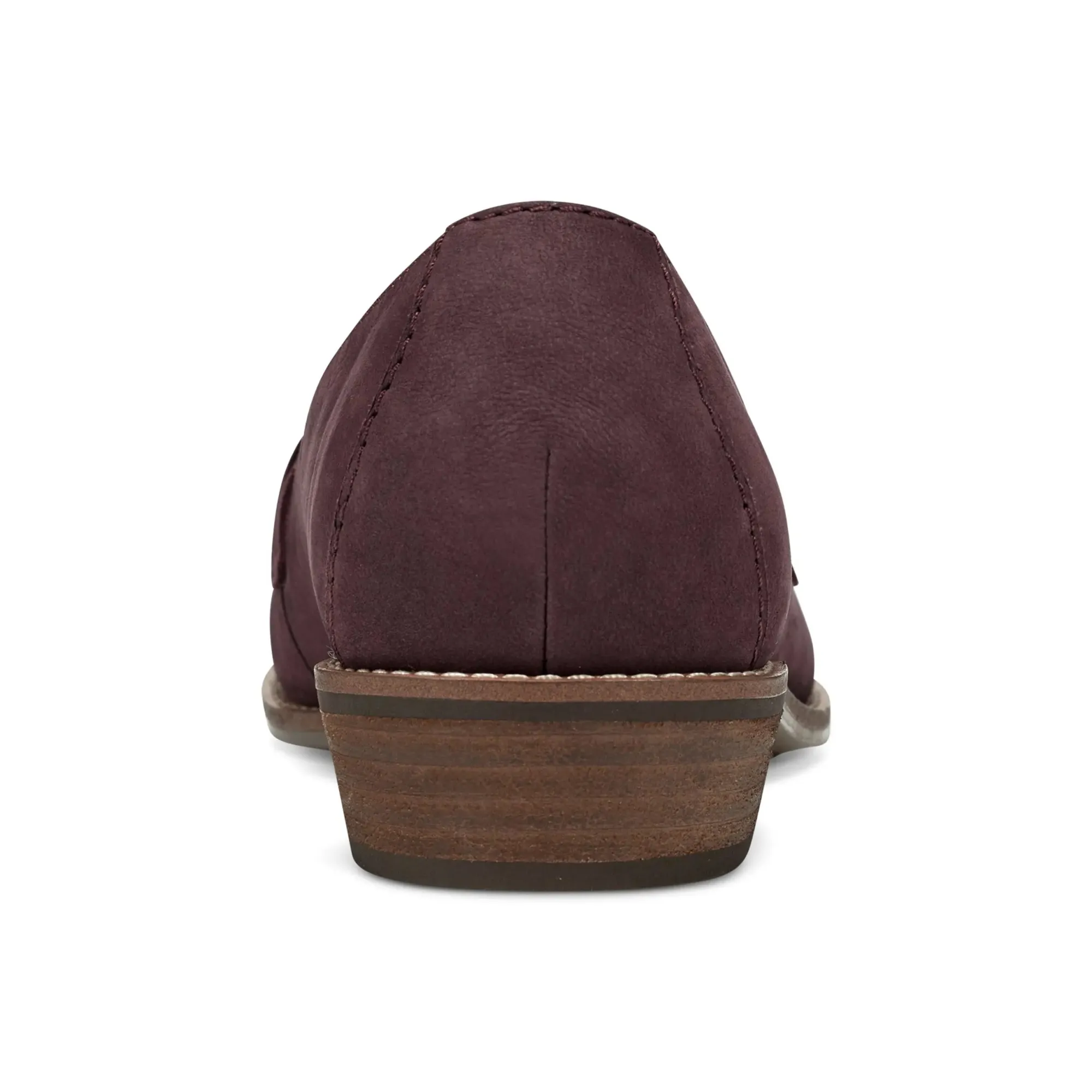 Earth Shoes Edie Stacked Heel Casual Slip-on Loafers Dark Red