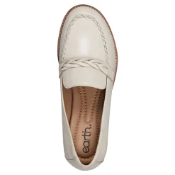 Hot Earth Shoes Edie Stacked Heel Casual Slip-on Loafers Ivory