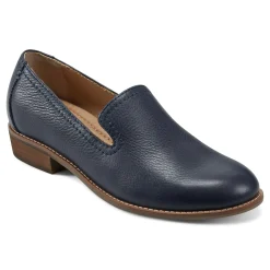 Online Earth Shoes Edna Round Toe Casual Slip-on Flat Loafers Dark Blue