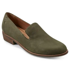 Earth Shoes Edna Round Toe Casual Slip-on Flat Loafers Medium Green